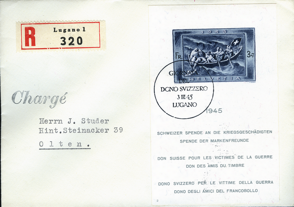 1945, Schweizer Spende an die Kriegsgeschädigten