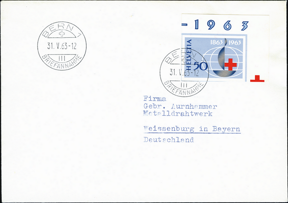 1963, 100 Jahre Rotes Kreuz 1863-1963