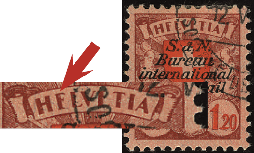 120 Rp. lilarot-rot-rosa, "HFLVETIA"