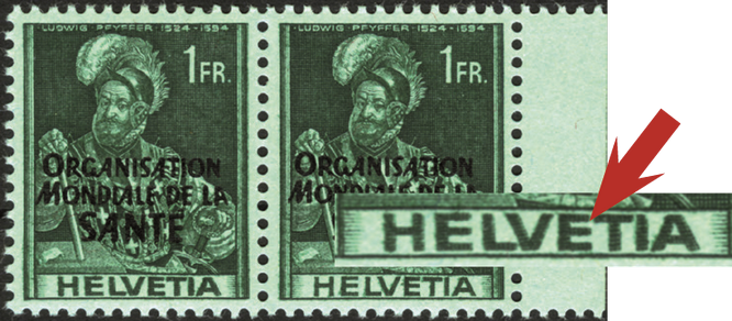 100 Rp. Oberst Pfyffer, dunkelgrün-grün, "Grosse Doppelprägung"