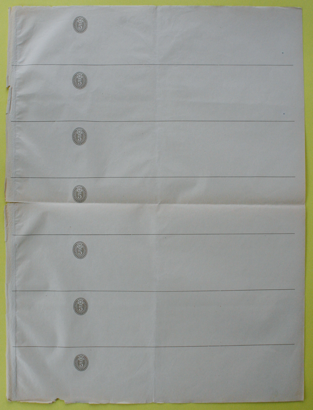 1874, 5 Cts Streifband rotbraun