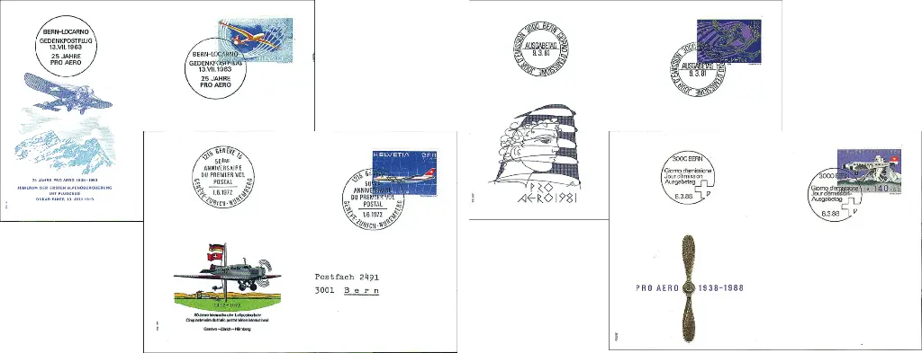 1963-1988, Pro Aero Sonderbelege komplett