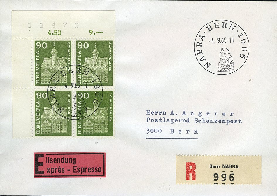 90 Rp. Munot, Schaffhausen, &quot;Doppelprägung&quot;
