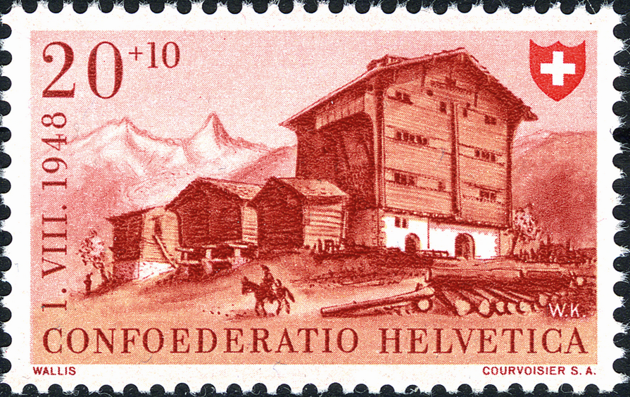 20 Rp. Walliser Haus, "Verlaufener, roter Himmel"