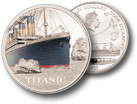 2022, 5 Dollars &quot;Titanic&quot;, Cook Islands