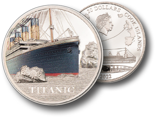 2022, 5 Dollars "Titanic", Cook Islands