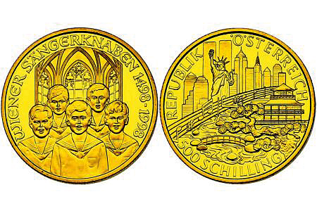 1998, 500 Schilling "500 Jahre Wiener Sängerknaben"