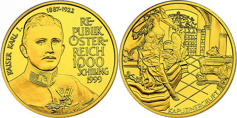 1999, 1000 Schilling &quot;Kaiser Karl I.&quot;