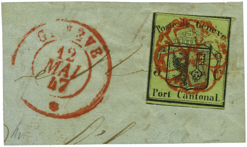 1845, Kleiner Adler auf Briefstück