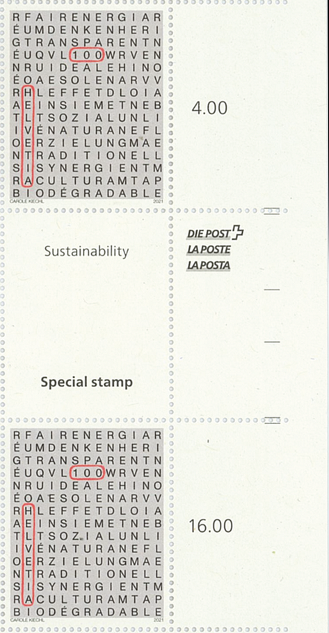 100 Rp. Nachhaltigkeit, "Zwischensteg senkrecht"