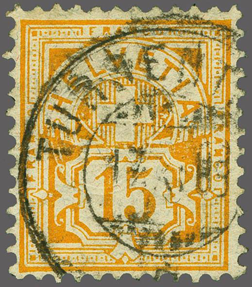 15 Rp. gelborange statt gelb