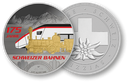 2022, 5 Unze &quot;175 Jahre Schweizer Bahnen&quot;