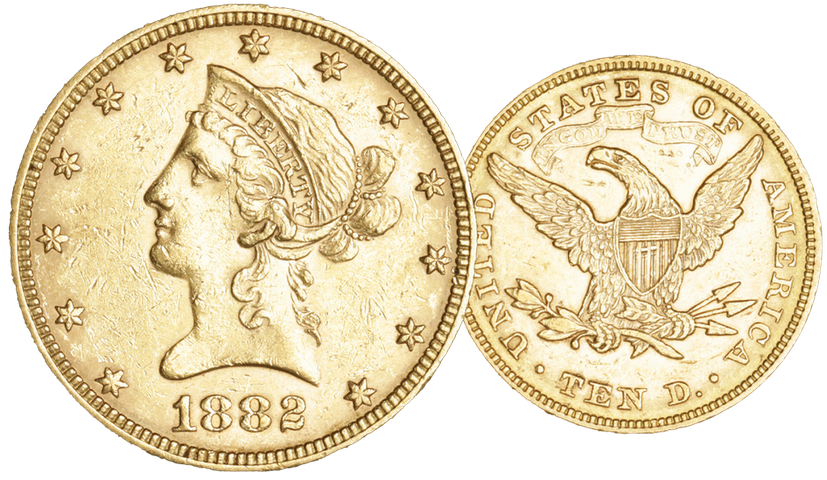 1882, 10 USD "Liberty Head"