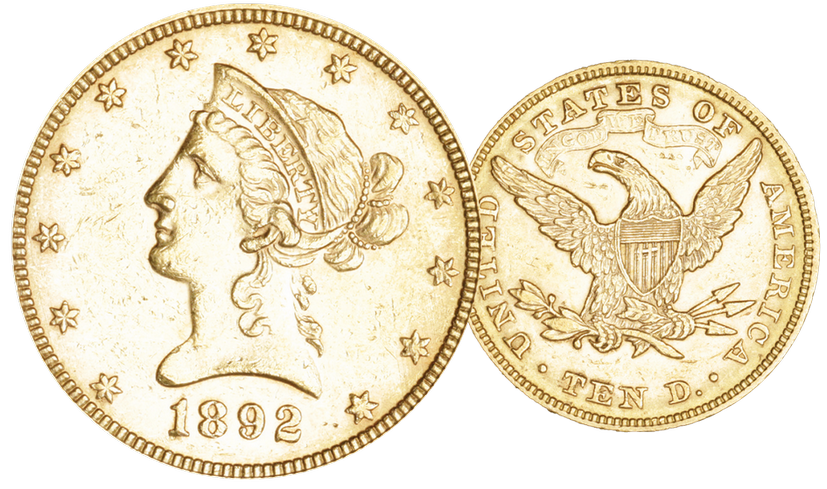 1892, 10 USD &quot;Liberty Head&quot;, Gold Au (0.900), 16.71 g schwer
