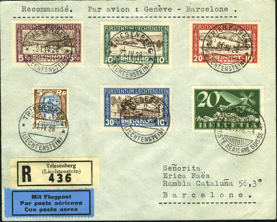 1928, Erstflug Genf-Marseille-Barcelona