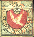 1845, Basler Taube, schwarz-blau-karmin