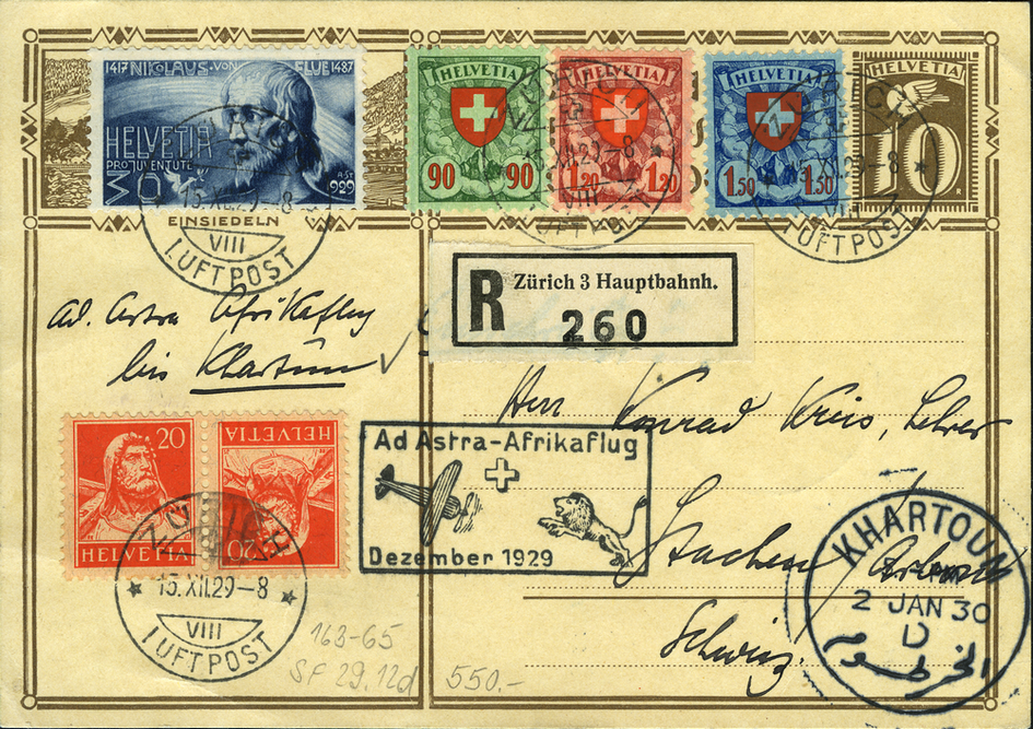 1929, II. Schweizer Afrikaflug Zürich - Khartoum