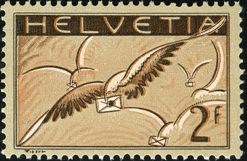 2 Fr. dunkelbraun-hellbraun, Unterdruck verschoben