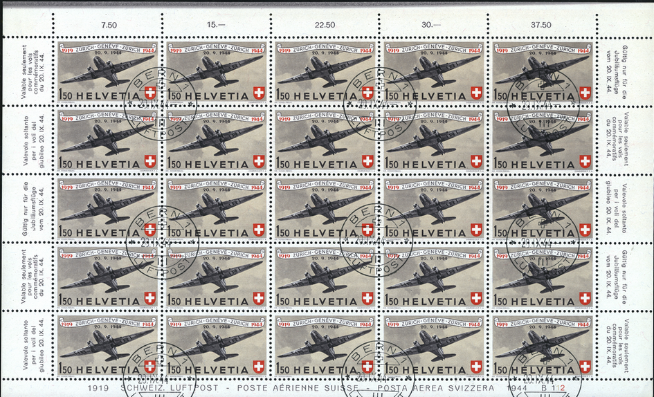 1944, 25 Jahre schweizerische Luftpost
