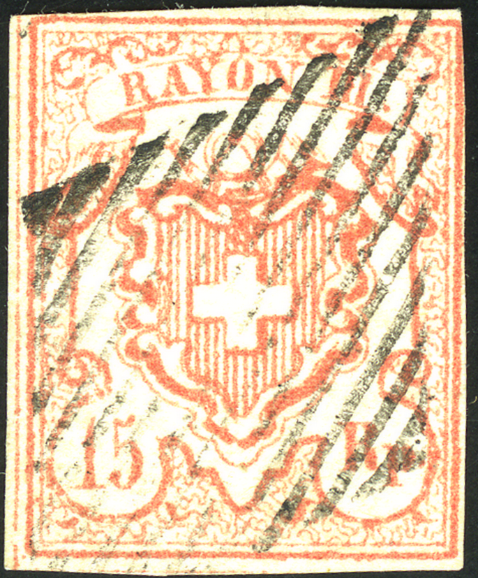 15 Rp. fahlrot, Type 9, OM I