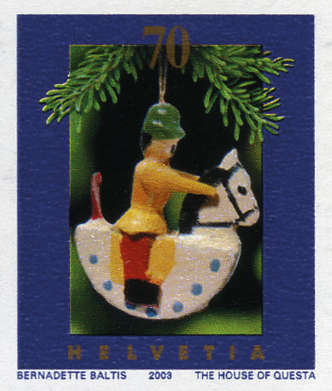 70 Rp. Christbaumschmuck - Reiter "UNGEZÄHNT statt gezähnt"