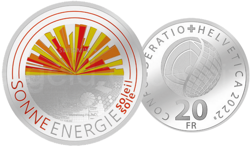 2022, 20 Fr. Gedenkmünze &quot;Sonnenenergie&quot;