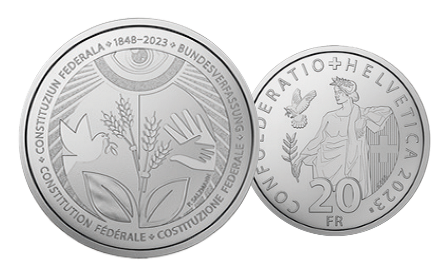 2023, 20 Fr. Gedenkmünze &quot;175 Jahre Bundesverfassung&quot;