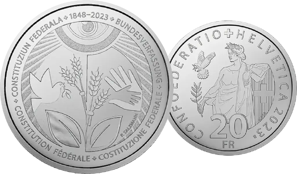 2023, 20 Fr. Gedenkmünze "175 Jahre Bundesverfassung"