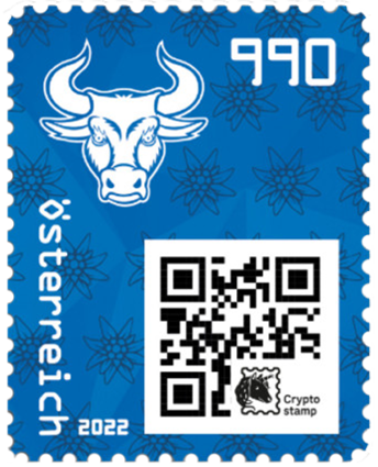 2022, Crypto Stamp "Bulle blau"