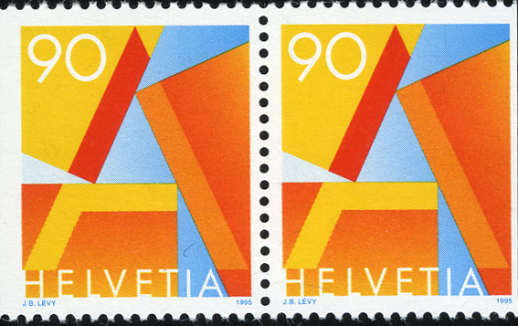 90 Rp. A-Post, "Stark dezentriert"