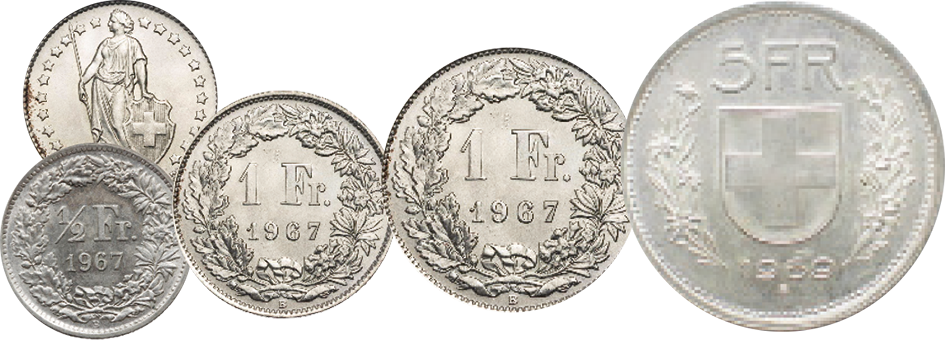 Die letzten Silber - Bundesmünzen Schweiz
