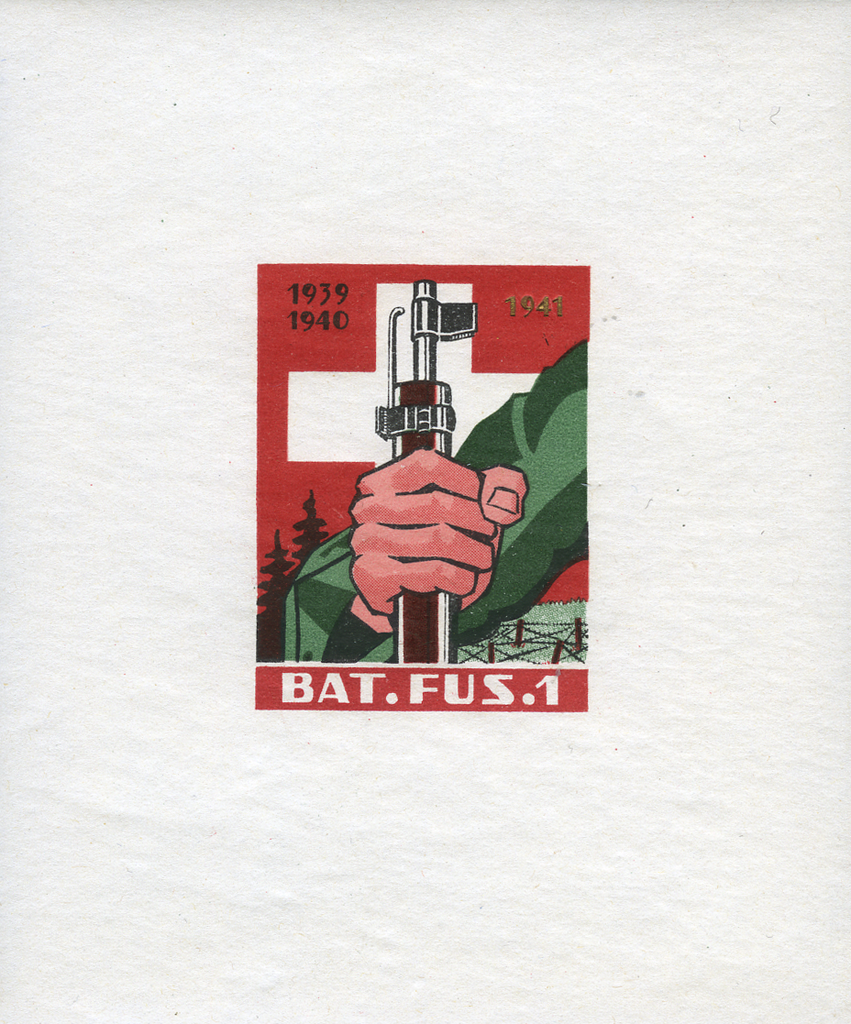 Karabiner vor Schweizerkreuz, Einerbögli ungezähnt