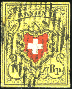 10 Rp. schwarz-rot-gelb, Type 19, Stein E (RO)