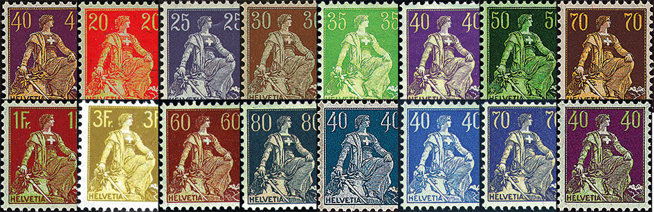 1908-1940, Helvetia mit Schwert