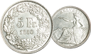 1850, 5 Fr. Silber-Kursmünze