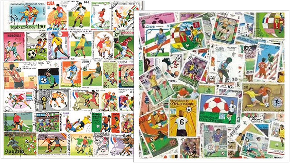 2024, 200 verschiedene Fussball-Briefmarken aus aller Welt zum EM-Spezial-Preis