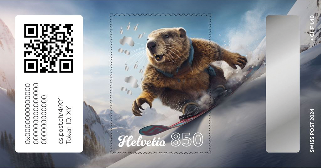 2024, Crypto Stamp "Snowboard"