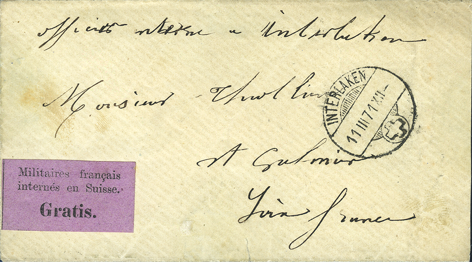 1871,  Für  die  Internierten  der  französischen  Bourbaki-Armee