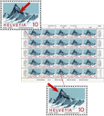 1966,  Finsteraarhorn Originalbogen mit 2 Abarten!