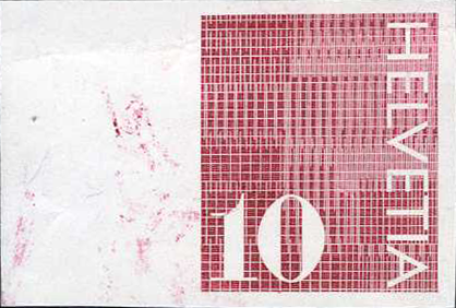 10 Rp. rotbraun, UNGEZÄHNT statt gezähnt