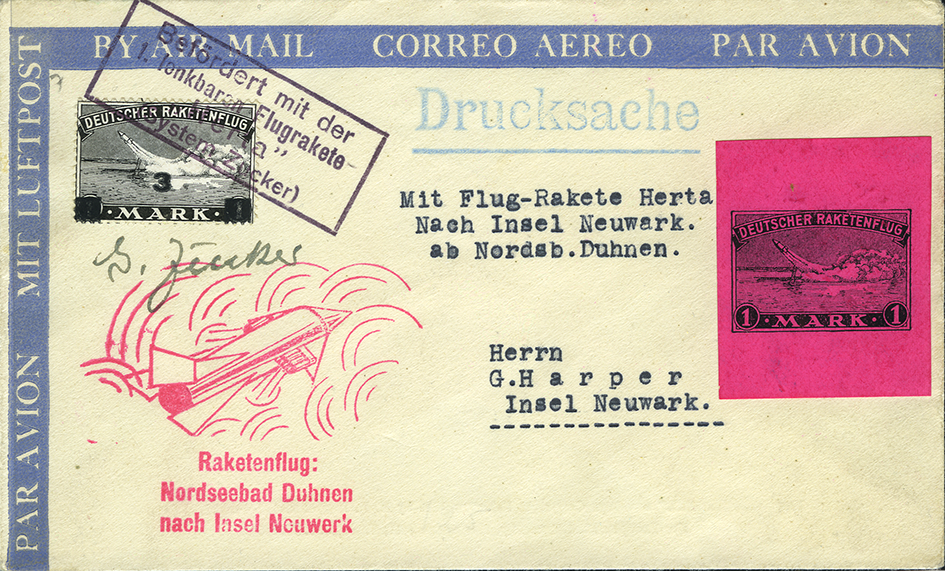1933, Raketenpost &quot;Herta&quot; Start DUHNEN abgesagt