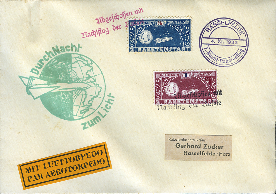 1933, 1. Nachtraketen-Start
