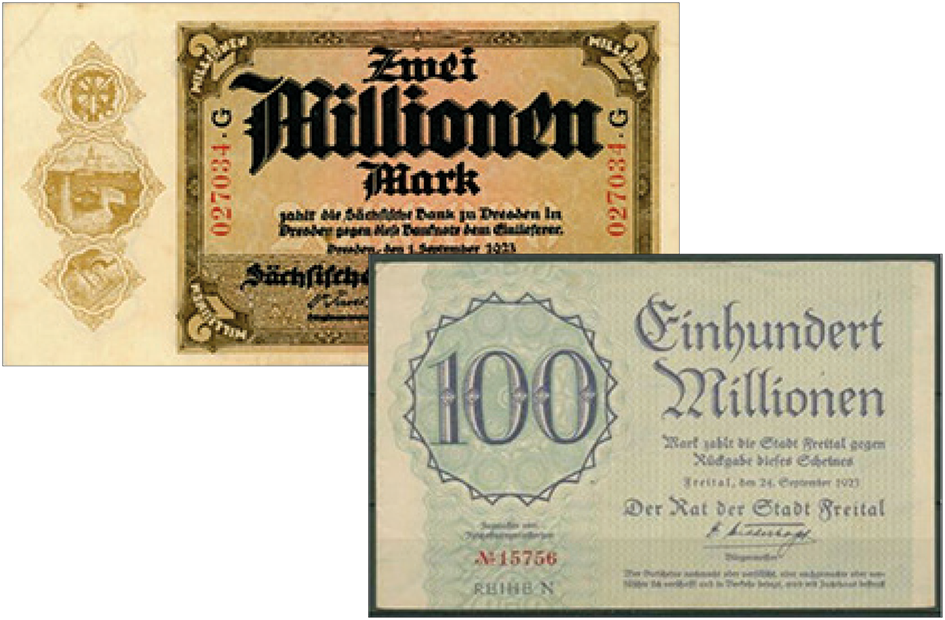 1923, 2 und 100-Millionen-Mark