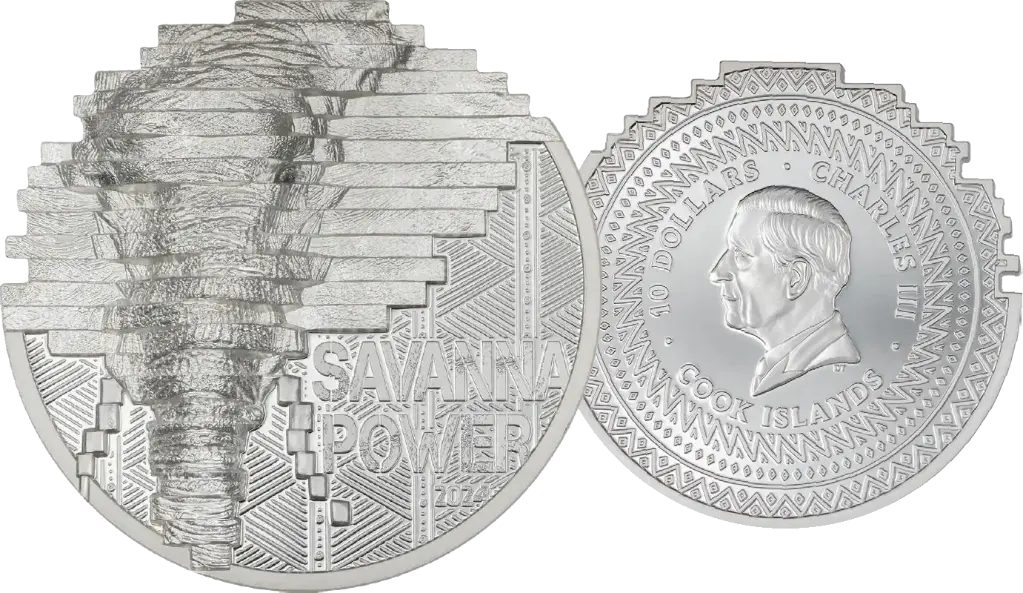 2024, Elephant mit Treppenförmiger Münzform, Cook Islands