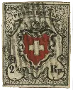 2 1-2 Rp. tiefschwarz-rot, Type 10