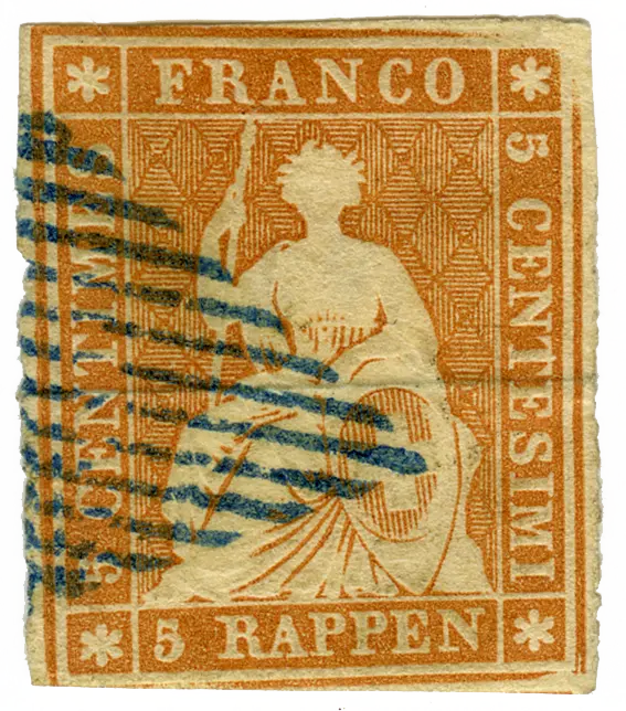 5 Rp. braunorange, Münchner Druck, 1. Druckperiode
