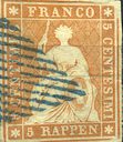 5 Rp. braunorange, Münchner Druck, 1. Druckperiode