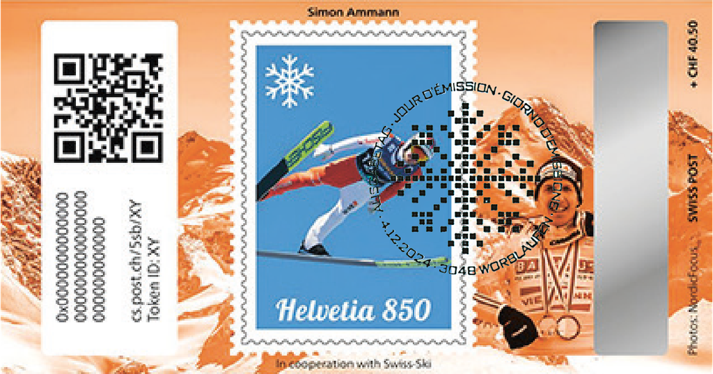 2024, Crypto Stamp &quot;Simon Ammann&quot; - Bronze Edition