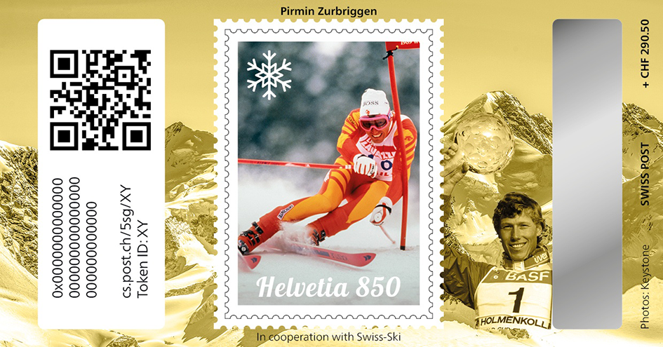 2024, Crypto Stamp &quot;Pirmin Zurbriggen&quot; - Gold Edition