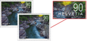 90 Rp. Verzasca, Abart: "Schrift gequetscht" (schattiert)